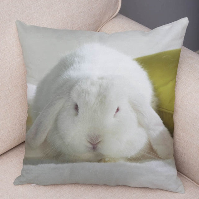 Cute Rabbit Bunny Cushion Cover Pillowcase Pillow Covers for Sofa Car Home Decor Pet Animal Pillow Cover Cotton Plush 45x45 cm