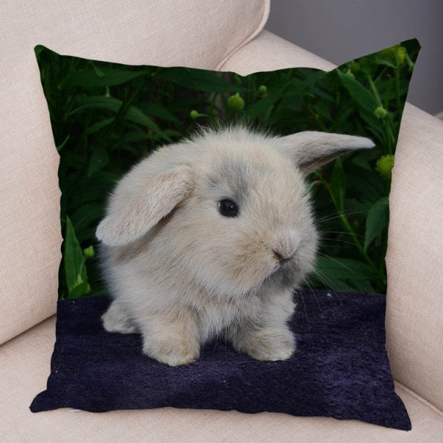 Cute Rabbit Bunny Cushion Cover Pillowcase Pillow Covers for Sofa Car Home Decor Pet Animal Pillow Cover Cotton Plush 45x45 cm