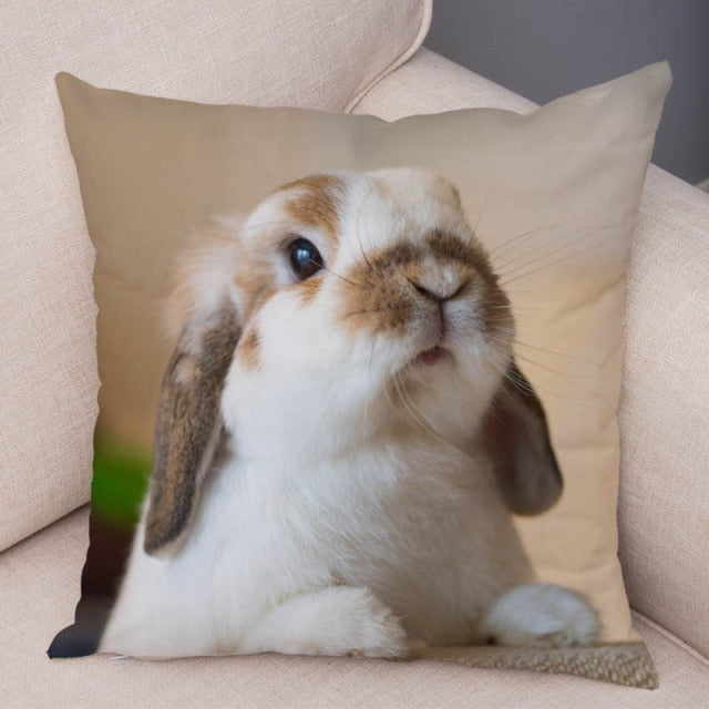 Cute Rabbit Bunny Cushion Cover Pillowcase Pillow Covers for Sofa Car Home Decor Pet Animal Pillow Cover Cotton Plush 45x45 cm