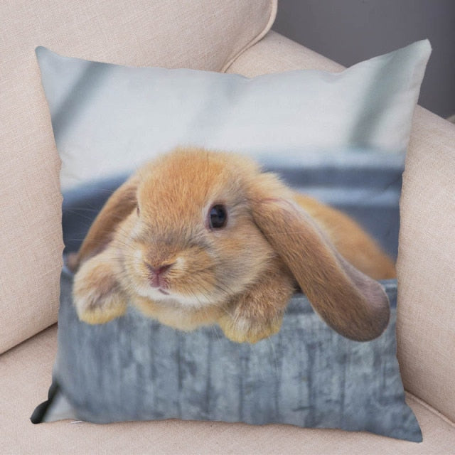 Cute Rabbit Bunny Cushion Cover Pillowcase Pillow Covers for Sofa Car Home Decor Pet Animal Pillow Cover Cotton Plush 45x45 cm