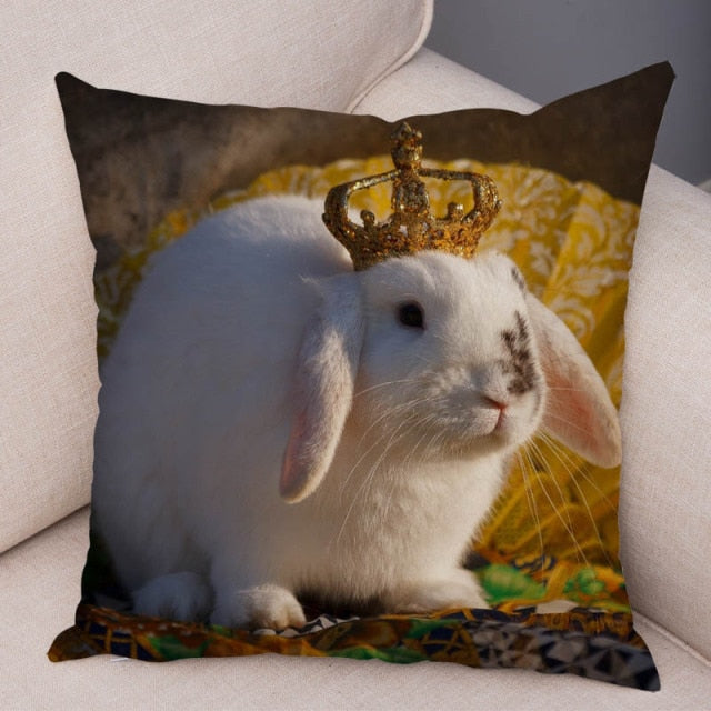 Cute Rabbit Bunny Cushion Cover Pillowcase Pillow Covers for Sofa Car Home Decor Pet Animal Pillow Cover Cotton Plush 45x45 cm