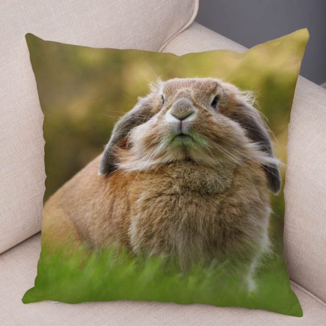 Cute Rabbit Bunny Cushion Cover Pillowcase Pillow Covers for Sofa Car Home Decor Pet Animal Pillow Cover Cotton Plush 45x45 cm