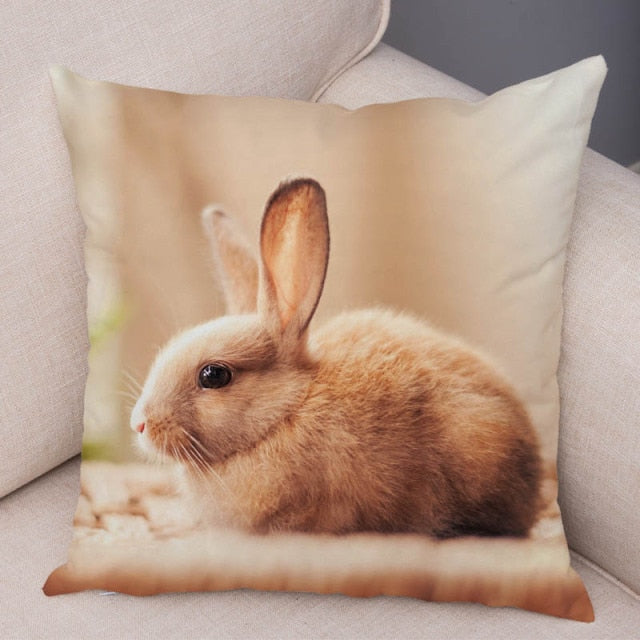 Cute Rabbit Bunny Cushion Cover Pillowcase Pillow Covers for Sofa Car Home Decor Pet Animal Pillow Cover Cotton Plush 45x45 cm