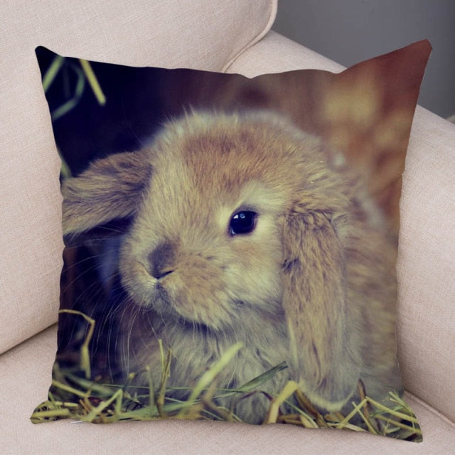 Cute Rabbit Bunny Cushion Cover Pillowcase Pillow Covers for Sofa Car Home Decor Pet Animal Pillow Cover Cotton Plush 45x45 cm