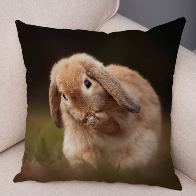 Cute Rabbit Bunny Cushion Cover Pillowcase Pillow Covers for Sofa Car Home Decor Pet Animal Pillow Cover Cotton Plush 45x45 cm