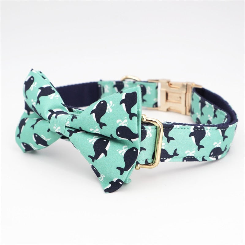 Dog Collar Bow Tie with Metal Buckle