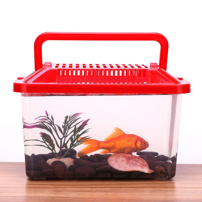 Mini Fish Tank Portable Pet Crate Climbing Breeding Box Breeding Box Reptile Square Box Hamster Transport Breeding Tortoise Box