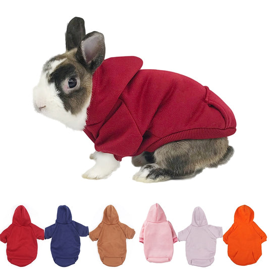 Rabbit Autumn and Winter Warm Sweater Bunny Pocket Two-legged Clothes Adult Rabbit Go Out Photo Accessories Small Pet Supplies