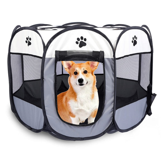 Portable Pet Playpen Dog Cage Folding Octagonal Pets Tent Cat Dog Travel Camping Use Breathable Fence For Puppy Dogs Cats Rabbit